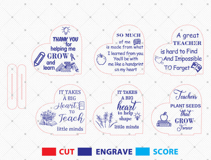Teacher Thank You Tabletop Sign SVG for Glowforge and LightBurn
