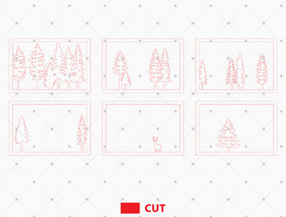Deer Forest Multilayer SVG for Glowforge xTool Wall Art File