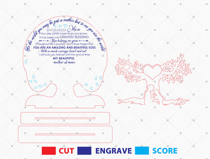 Mom Tree Plaque SVG Mother's Day Poem Sign for Glowforge and xTool