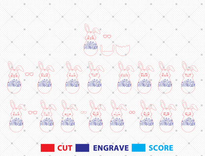 Personalized Easter Bunny Money Holder SVG Bundle for Glowforge
