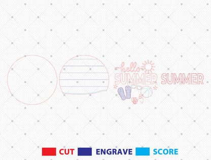 “Hello Summer” Beach Flip Flop SVG Door Sign for Glowforge