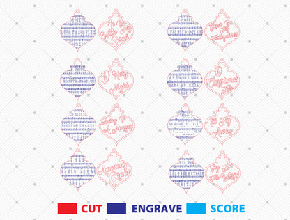 Christmas Hymn Ornament SVG Bundle Sheet Music Designs 2