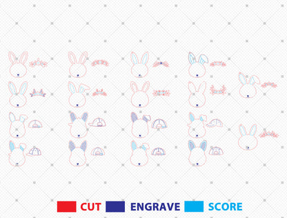 Personalized Easter Bunny Name Tag SVG 18 Designs for Glowforge and xTool