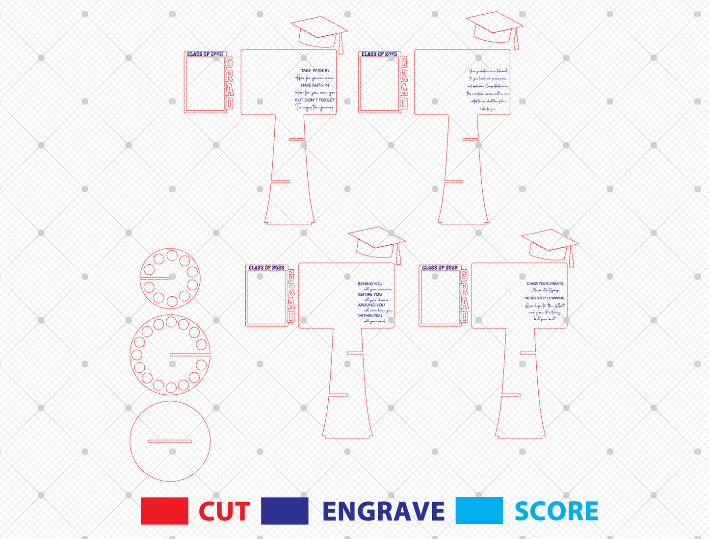 Graduation Money Cake Photo Frame SVG for Glowforge and LightBurn