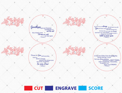 Cardinal Memorial Ornament SVG Bundle for xTool and Glowforge