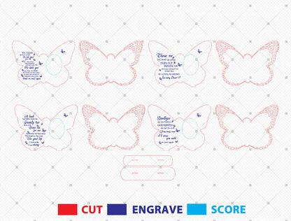 Butterfly Photo Memorial Sign SVG Laser Cut File for xTool
