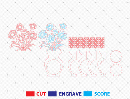 Daisy Lantern SVG Candle Holder Laser Cut File for xTool and Glowforge