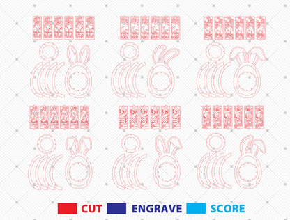 Easter Bunny Lantern Laser Cut File | DIY Wooden Bunny Light Decor | Spring Home Accent | Glowforge, xTool, LightBurn, etc.