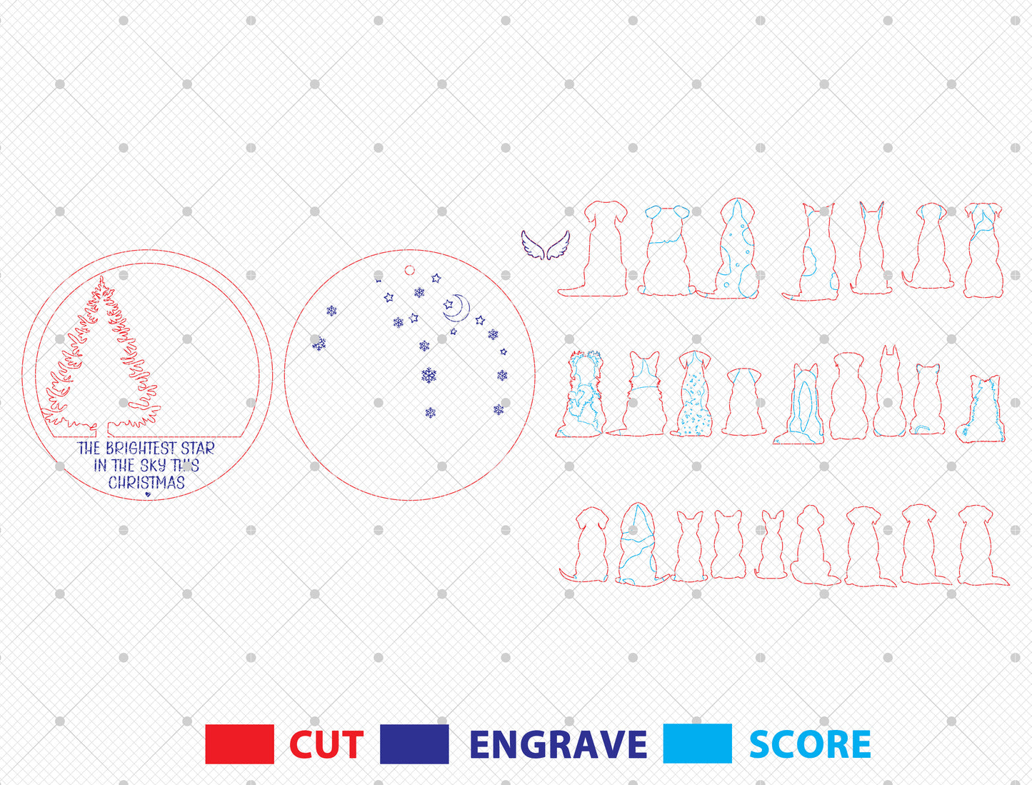Pet Memorial Ornament SVG Laser Cut File for Glowforge