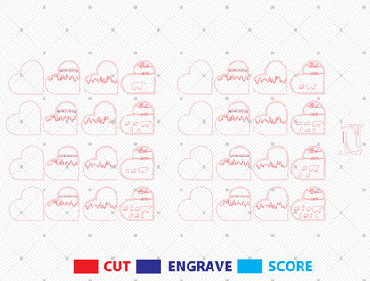 Mama Bear Family Sign SVG Bundle 7 Designs for LightBurn and xTool