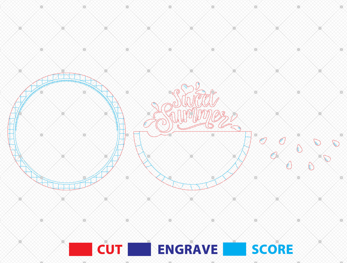 Watermelon Gingham Door Sign SVG for Glowforge and xTool