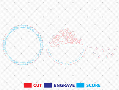 Watermelon Gingham Door Sign SVG for Glowforge and xTool