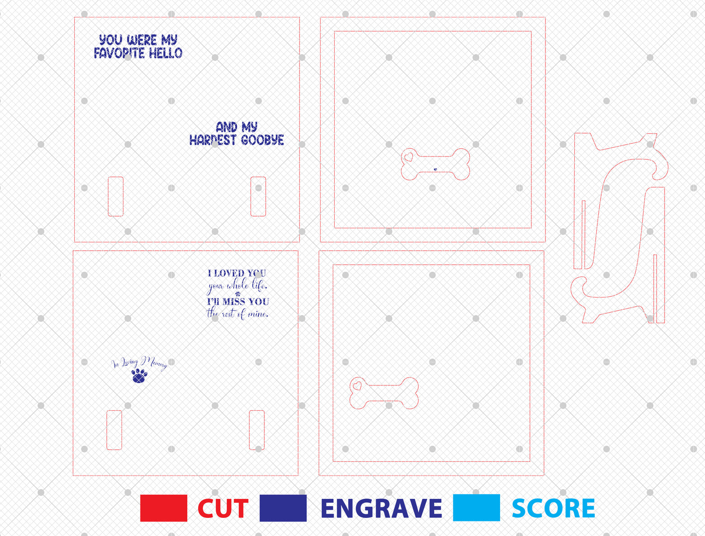 Dog Collar Memorial Frame SVG Laser Cut File for Glowforge