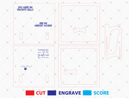 Dog Collar Memorial Frame SVG Laser Cut File for Glowforge