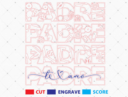 Personalized Papa Tool Name Sign SVG Laser Cut File for Glowforge and xTool