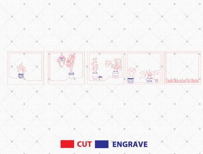 Multilayer Plant Wall Art SVG Laser Cut File for Glowforge