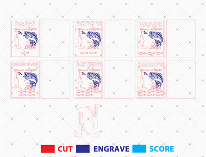 Daddy’s Fish Keepers Sign SVG Bundle Laser Cut File | Personalized Fishing Family Decor | Wooden Tabletop Sign | Glowforge, xTool, LightBurn, etc.