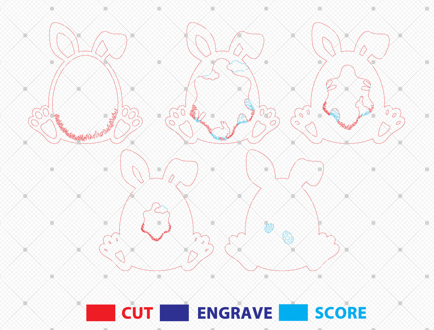 Easter Bunny Multilayer Landscape SVG Layered Scene for xTool and LightBurn