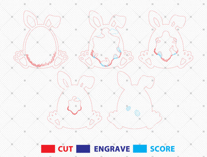 Easter Bunny Multilayer Landscape SVG Layered Scene for xTool and LightBurn