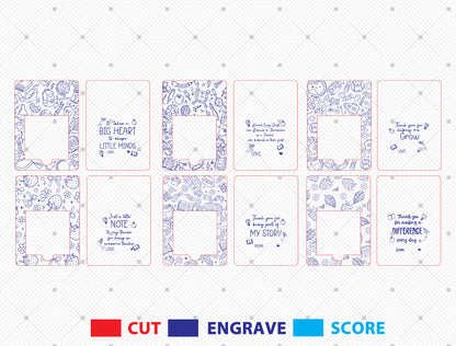 Personalized Teacher Note Holder SVG Laser Cut File for Glowforge and xTool