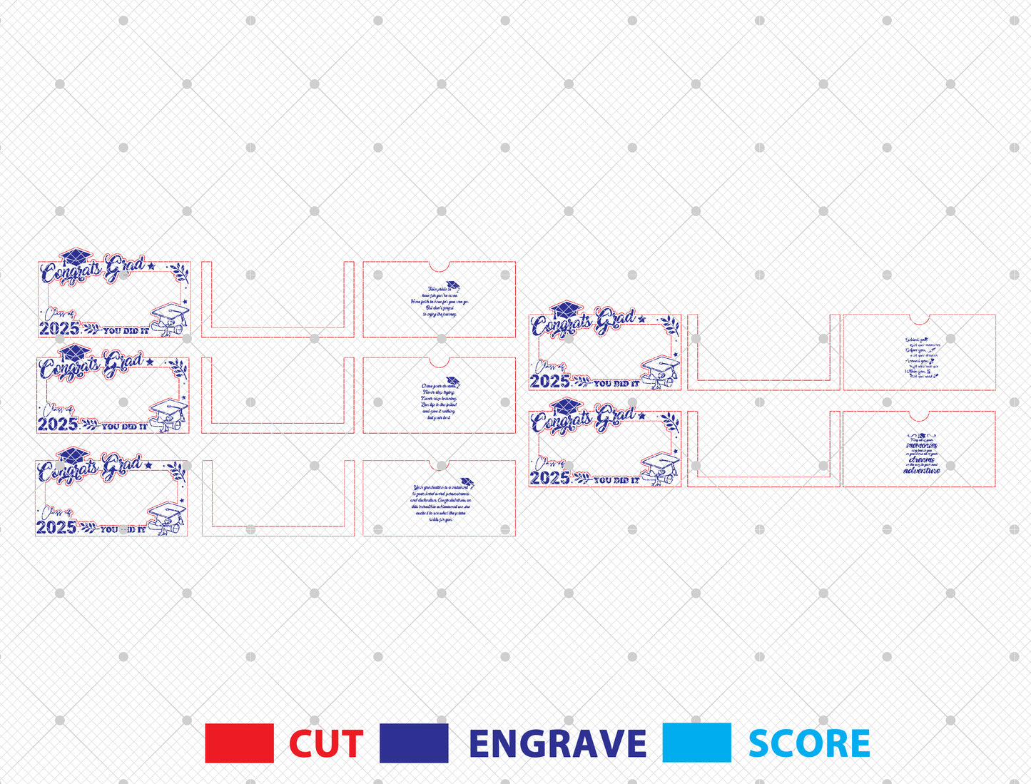 Congrats Grad Money Holder SVG Laser Cut File for xTool and LightBurn