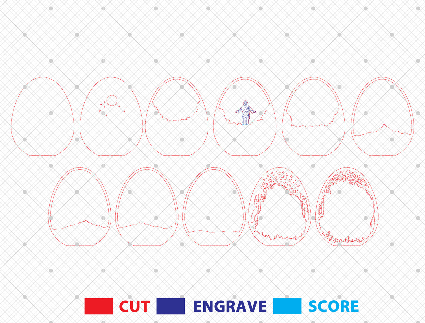 Multilayer Easter Cross Scene SVG Christian Sunrise for Glowforge and xTool