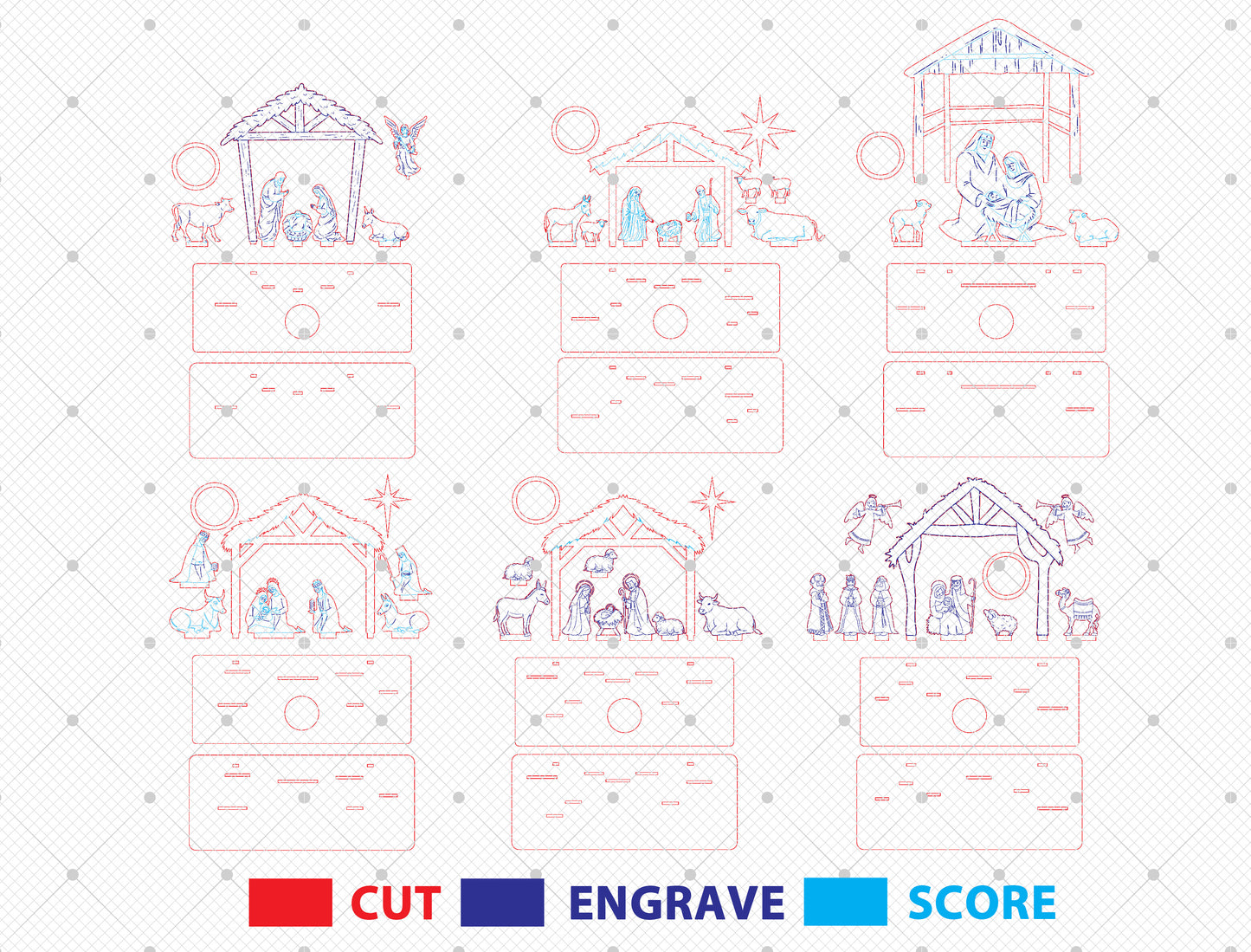 Nativity Scene Tabletop SVG Bundle Laser Cut File for Glowforge xTool LightBurn