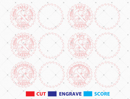 Dad’s Garage Workshop Laser Cut File | Funny Tool Sign Decor | Rustic Wooden Workshop Style | Glowforge, xTool, LightBurn, etc.