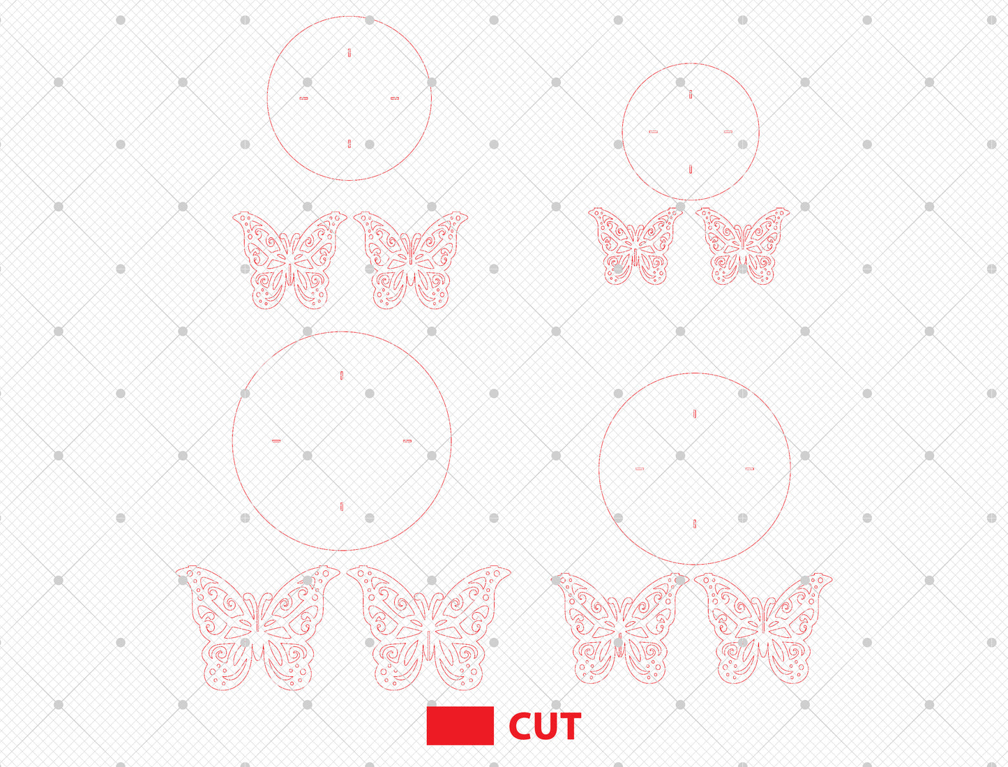 Butterfly Cupcake Stand SVG 3-Tier Dessert Stand Laser Cut File for xTool and Glowforge