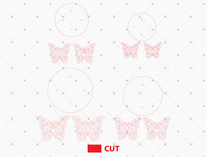 Butterfly Cupcake Stand SVG 3-Tier Dessert Stand Laser Cut File for xTool and Glowforge