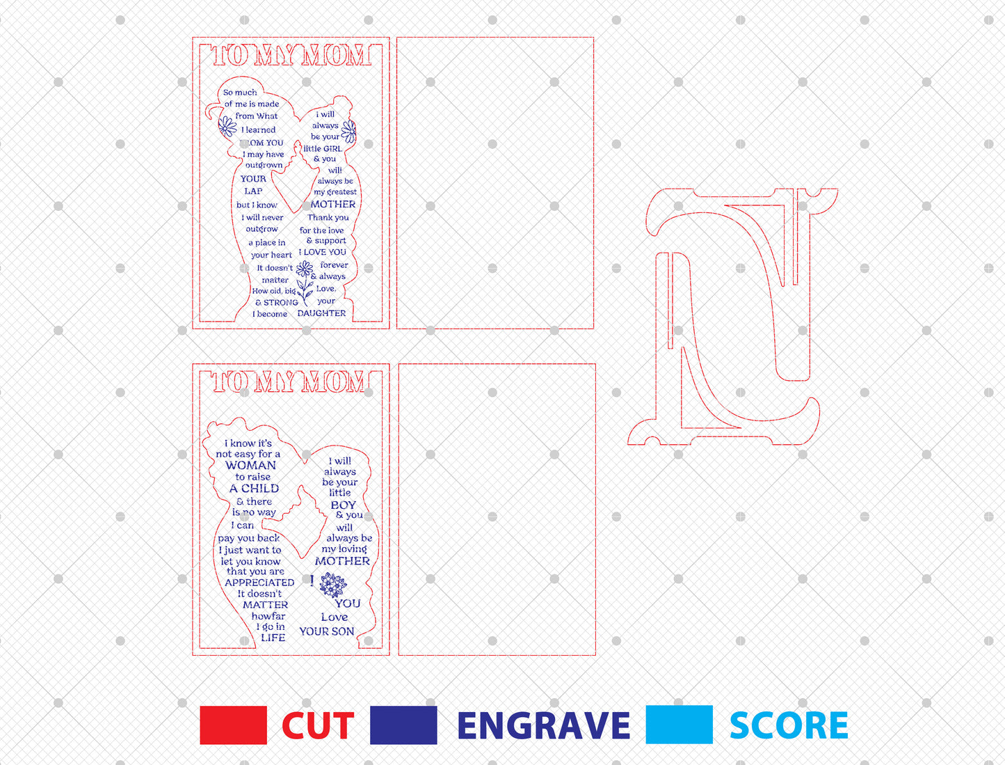 Mom Definition Sign SVG Bundle for LightBurn and Glowforge