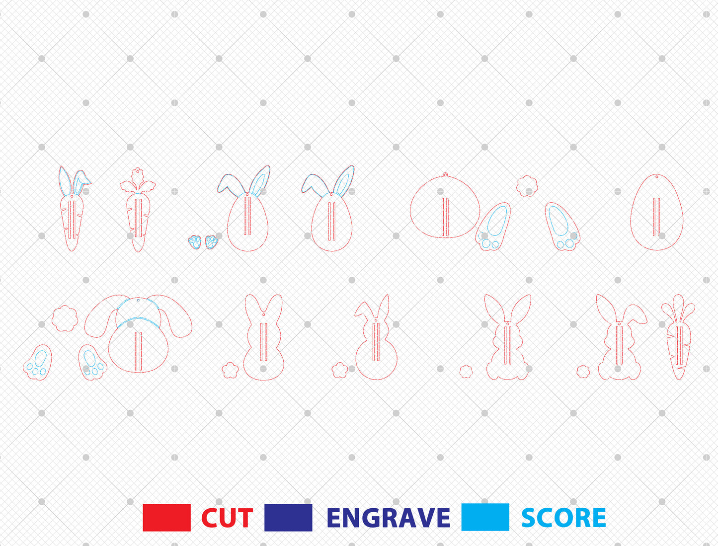 Personalized Bunny Money Holder SVG Bundle 12 Designs for LightBurn