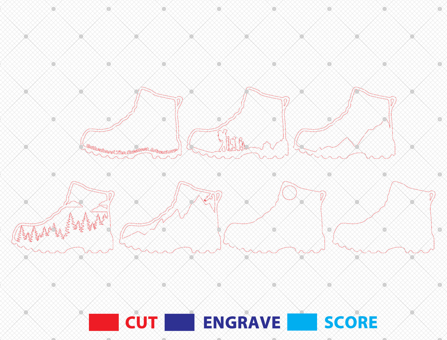 Fatherhood The Greatest Adventure Laser Cut File | Dad Hiking Scene Decor | Layered Mountain Wooden Art | Glowforge, xTool, LightBurn, etc.