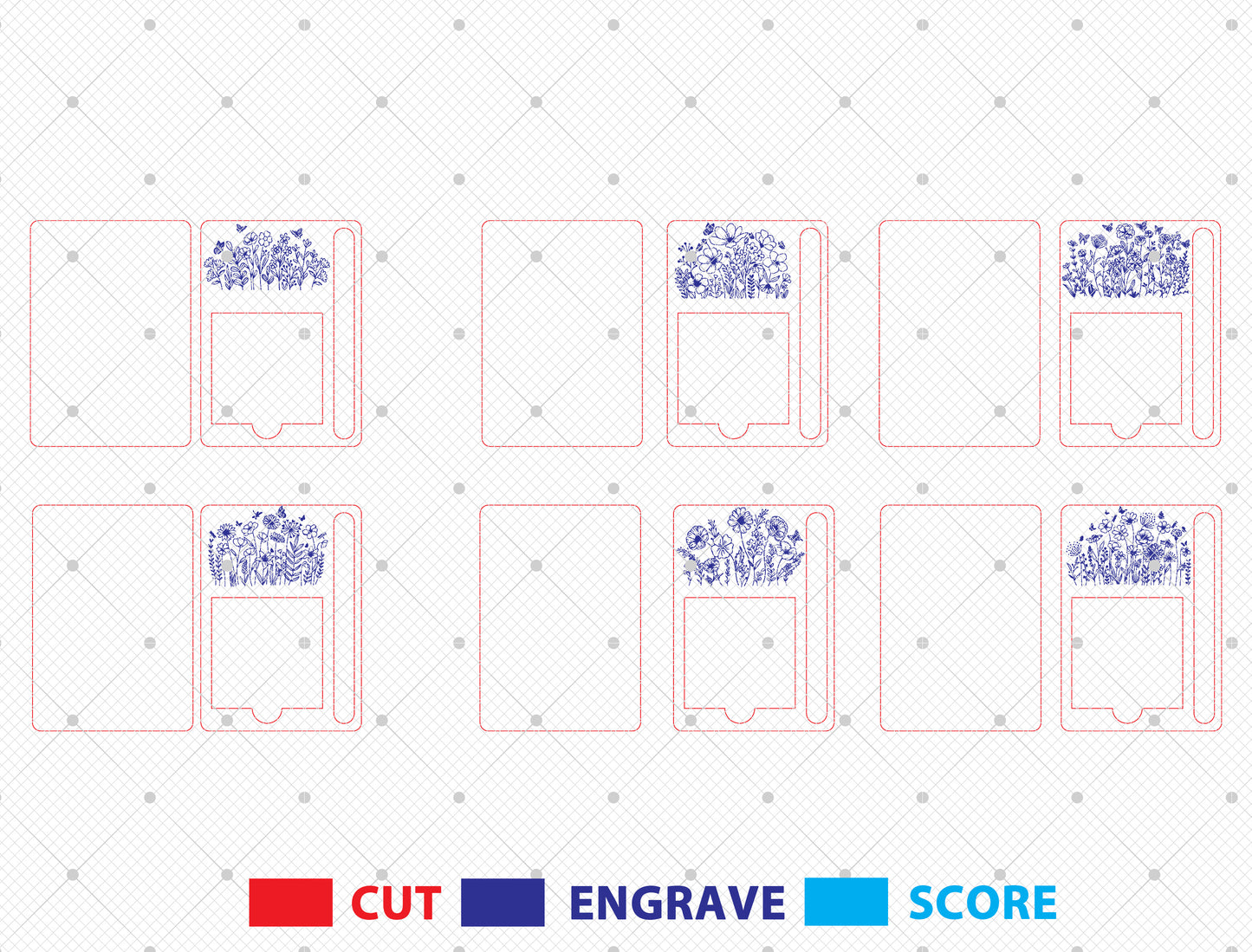 Personalized Floral Note Holder SVG Bundle Laser Cut File for Glowforge and xTool