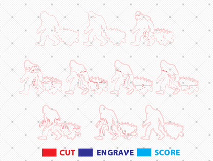 Bigfoot SVG Bundle Layered Forest Sasquatch Laser Cut Designs