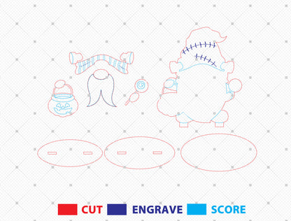 Halloween Gnome SVG Bundle Laser Cut File | 6 Cute Gnome Designs | Spooky Tabletop Decor | Glowforge, xTool, LightBurn, etc.