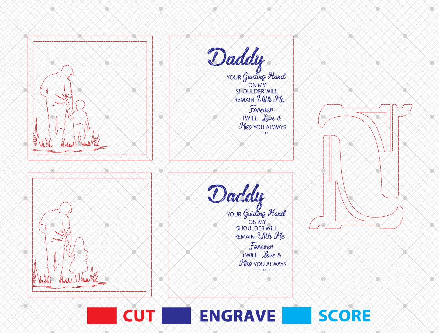 Daddy Memorial Quote SVG Laser Cut File for Glowforge and xTool