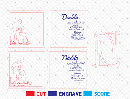 Daddy Memorial Quote SVG Laser Cut File for Glowforge and xTool