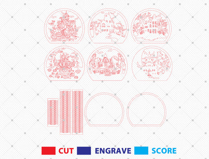 Haunted House Halloween Lantern SVG Bundle for Glowforge xTool LightBurn