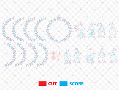 Summer Gnome Wind Spinner SVG Bundle Laser Cut File for xTool and Glowforge