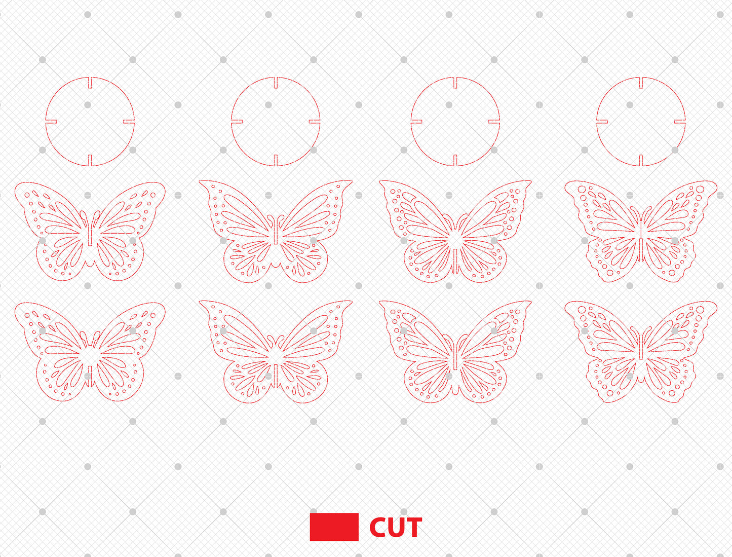 Butterfly Candle Holder SVG Bundle Laser Cut File for xTool and Glowforge