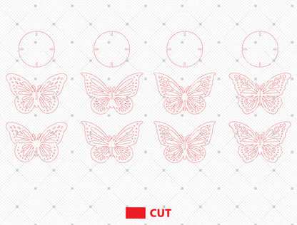 Butterfly Candle Holder SVG Bundle Laser Cut File for xTool and Glowforge