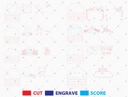 Animal Bow Holder SVG Bundle for xTool and Glowforge Laser Cut File