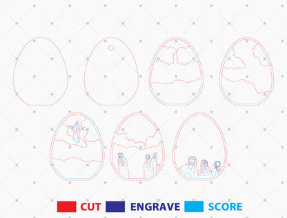 Multilayer Jesus Ascension SVG Christian Heaven Easter for LightBurn