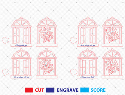 Memorial Window Ornament SVG Laser Cut File for Glowforge