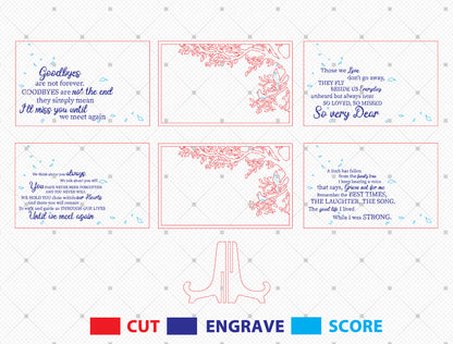 Cardinal Memorial Tabletop Sign SVG Family Tree Laser Cut File for Glowforge and LightBurn