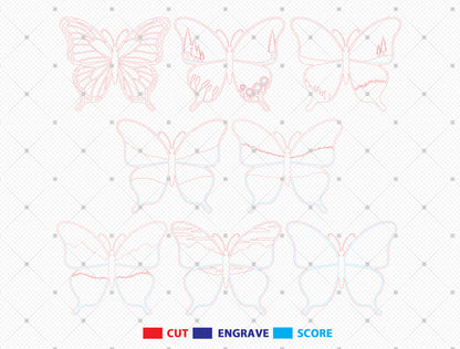 Multilayer Butterfly Landscape SVG Laser Cut File for LightBurn and Glowforge
