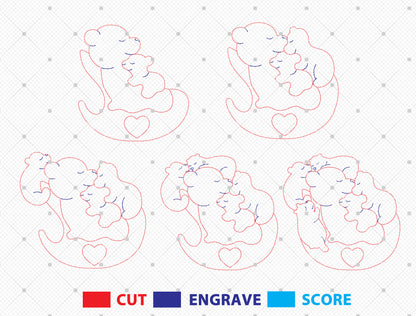 Personalized Mama Bear Puzzle Sign SVG Bundle for LightBurn and xTool