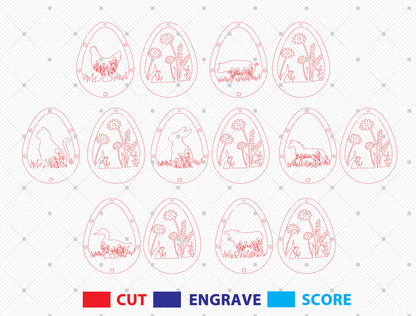 Personalized Easter Egg Name Ornament SVG Custom for Glowforge and xTool
