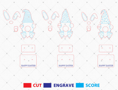 Personalized Bunny Money Holder SVG Bundle 5 Designs for Glowforge and xTool